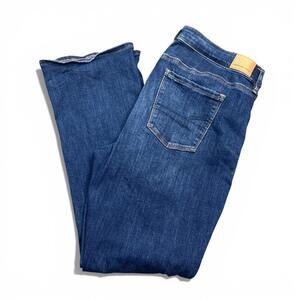 American Eagle Hi Rise Skinny Kick Jeans Womens Size 16 Short Blue Stretch